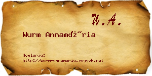 Wurm Annamária névjegykártya