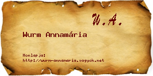 Wurm Annamária névjegykártya